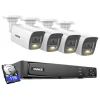 Sikkerhedsmonitorer & Videokameraer^Hjemmesikkerhedskamera system, 12MP opløsning, AI detektionsfunktioner, 1T