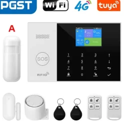Hjemmealarmsystemer^Hjemmesikkerhedssystem, trådløs forbindelse, smart home integration, dør/vindue sensorer,4G WiFi Kit A, EU stik