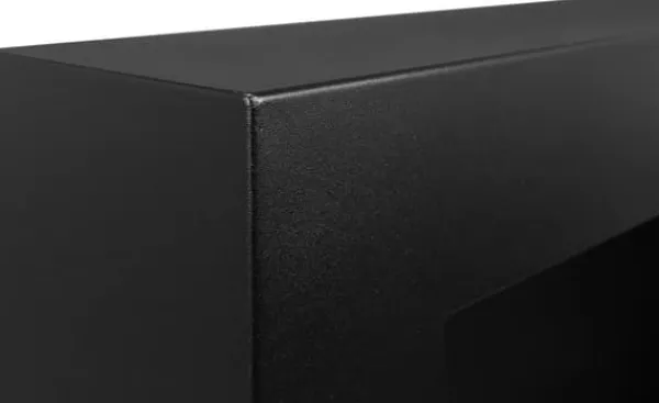 Pejse^Hængende ethanolkomfur Biokomfur Hængende biokomfur Bioethanolbrænder BOX 90 cm x 40 cm x 12 cm Mat sort med glas økologisk komfur