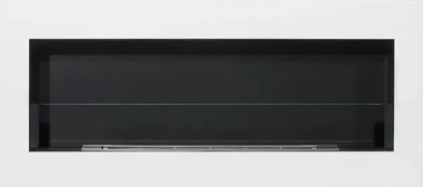 Brændeovne^Hængende ethanolkomfur Biokomfur Hængende Bioethanolbrænder Bioethanolbrænder BOX 90 cm x 40 cm x 12 cm mat hvid med glas økologisk komfur