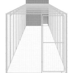 Til Fugle & Småvildt^Hønsehus med løbegård - Galvaniseret stål | Farve: Lysegrå | Størrelse: 165x127x181 cm