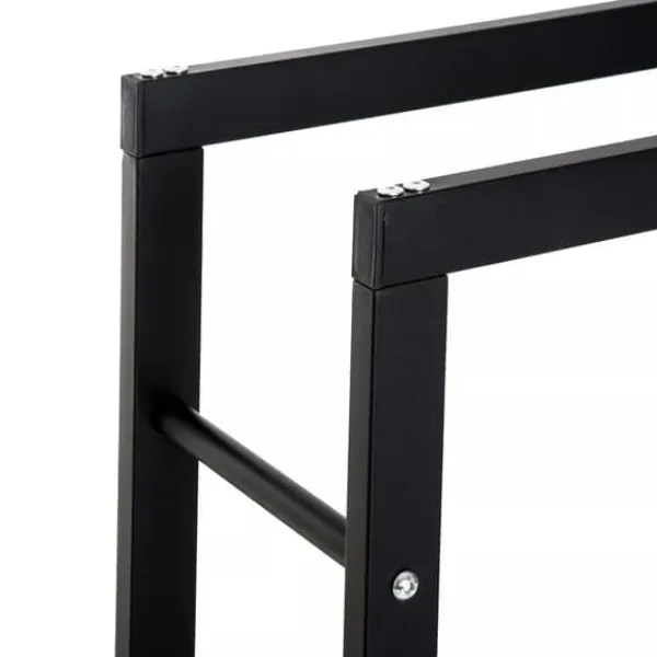 Tilbehør Til Brændeovne & Pejse^HOMCOM Brændestativ - Sort Metal, L60 x B25 x H100 cm, op til 100 kg