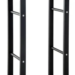 Tilbehør Til Brændeovne & Pejse^HOMCOM Brændestativ - Sort Metal, L60 x B25 x H100 cm, op til 100 kg