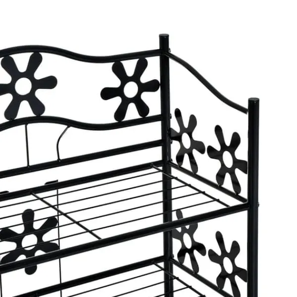Online HOMCOM Plantestativ i Metal, 4 Etager, Sort, 59,5x30x92cm Plantestativer