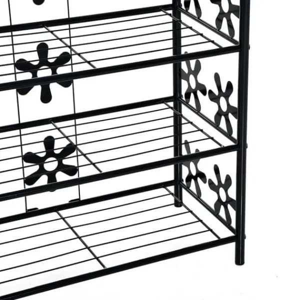 Online HOMCOM Plantestativ i Metal, 4 Etager, Sort, 59,5x30x92cm Plantestativer