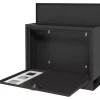 Postkasser & Brevindkast^HOMCOM Postkasse Sort Metal M. Aviskasse Vindue 36,5x11,5x29cm