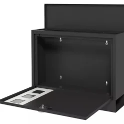 Postkasser & Brevindkast^HOMCOM Postkasse Sort Metal M. Aviskasse Vindue 36,5x11,5x29cm
