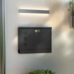 Postkasser & Brevindkast^HOMCOM Postkasse Sort Metal M. Aviskasse Vindue 36,5x11,5x29cm