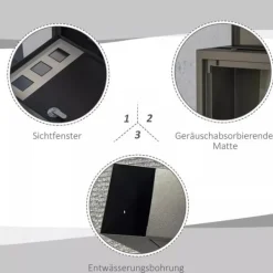 Postkasser & Brevindkast^HOMCOM Postkasse Sort Metal M. Aviskasse Vindue 36,5x11,5x29cm