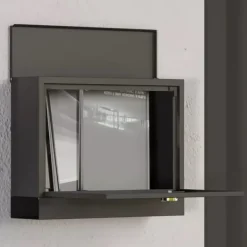 Postkasser & Brevindkast^HOMCOM Postkasse Sort Metal M. Aviskasse Vindue 36,5x11,5x29cm