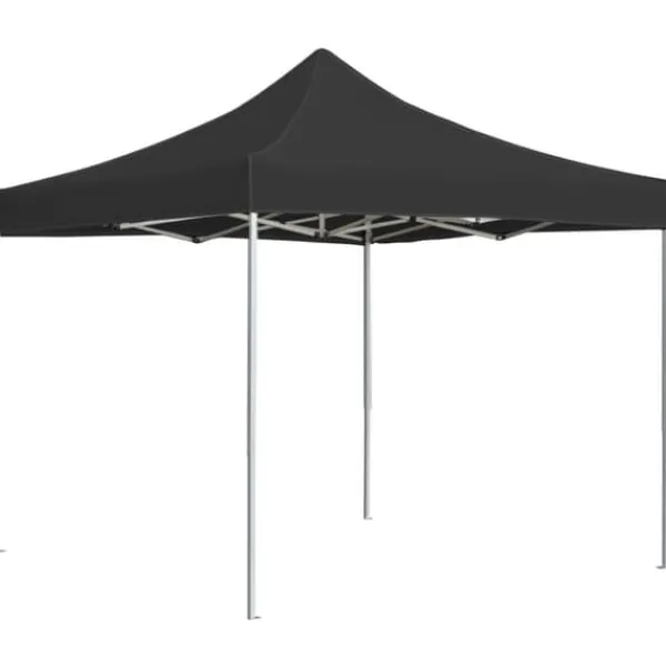 Telte & Lysthuse^Hopfällbart partytält i aluminium 3x3 m - Elegant solskydd | Färg: Antracit | Storlek: 3x3 m