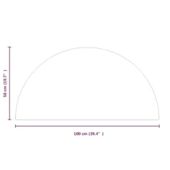 Tilbehør Til Brændeovne & Pejse^Hærdet glasplade til pejs - Beskyttelse af gulv | Størrelse: 1000x500 mm | Halvrund