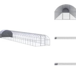 Drivhus^Huse & bure til små dyr - Living hønsehus 3x20x2 m galvaniseret stål