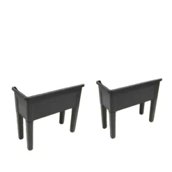 Plantningsbænke^Hævet Havebed, Materiale: PP og Gummi, Dimensioner: 75*34,5*65,5 cm, Form: Rektangulær, Belastningskapacitet: 25 kg, Antal varer: 2
