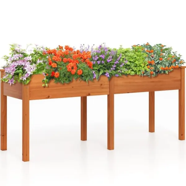 Hot Hævet Havebed, 73x23x30 cm, Gul Plantningsbænke
