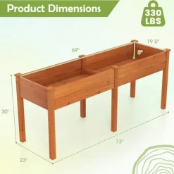 Hot Hævet Havebed, 73x23x30 cm, Gul Plantningsbænke