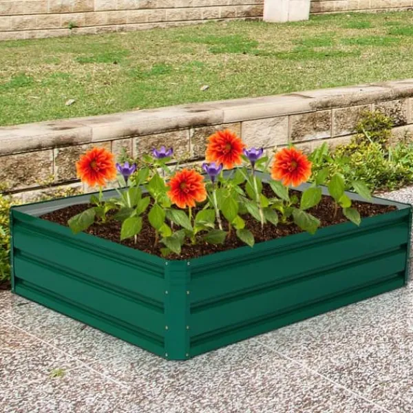 Plantningsbænke^Hævet Havebed, 100x80x30 cm, Mørkegrøn