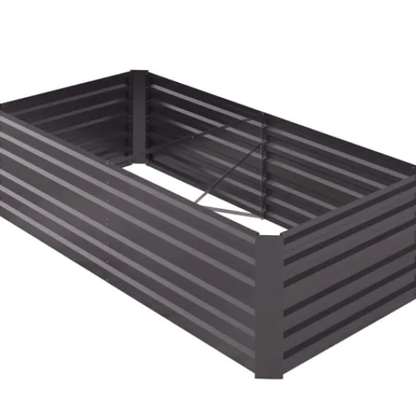New Hævet Havebed, 180x90x59 cm, Mørkegrå Plantningsbænke
