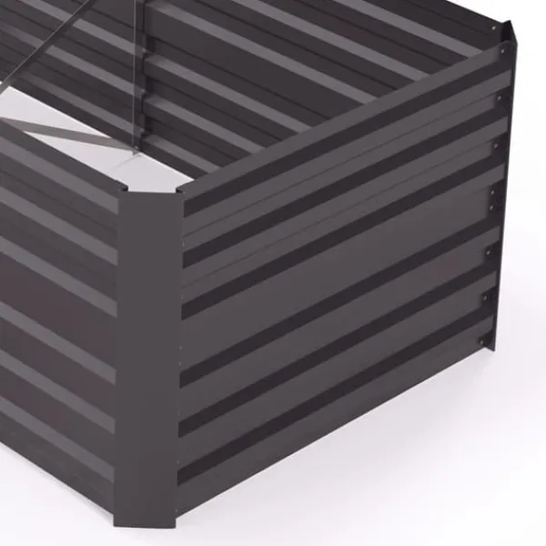New Hævet Havebed, 180x90x59 cm, Mørkegrå Plantningsbænke