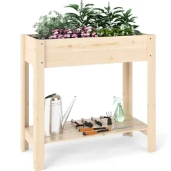 Sale Hævet Havebed, 81x37x77 cm, Naturlig Plantningsbænke