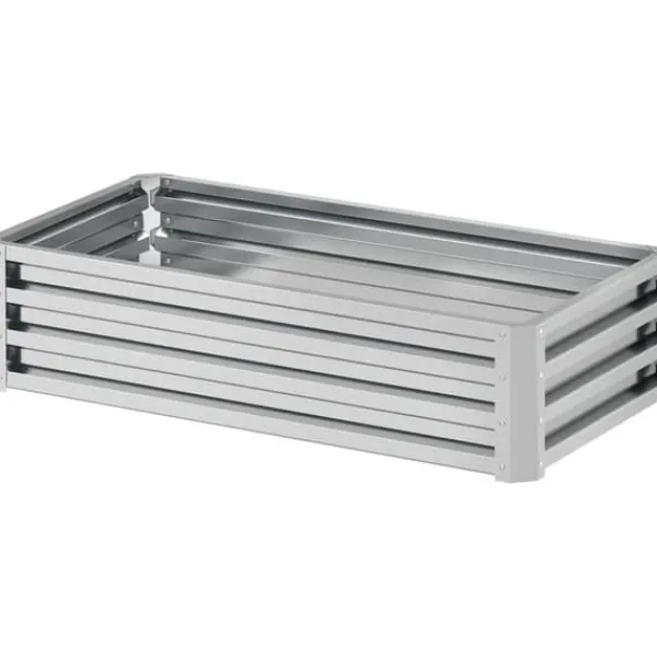 Hot Hævet Havebed, 120x60x30,5 cm, Sølv Plantningsbænke