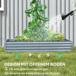 Plantningsbænke^Hævet Havebed, 180x90x30 cm, Sølv