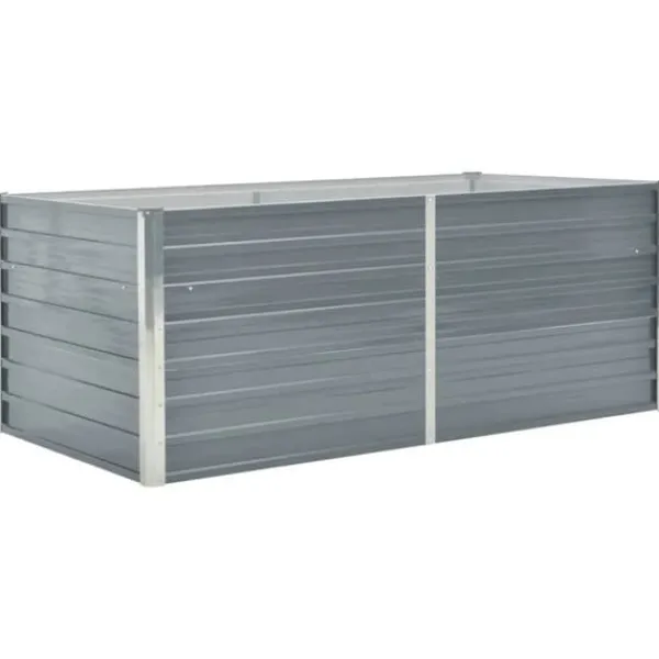 Best Hævet havekasse i galvaniseret stål 160x80x45 cm | Farve: Grå Krukker & Plantebeholdere
