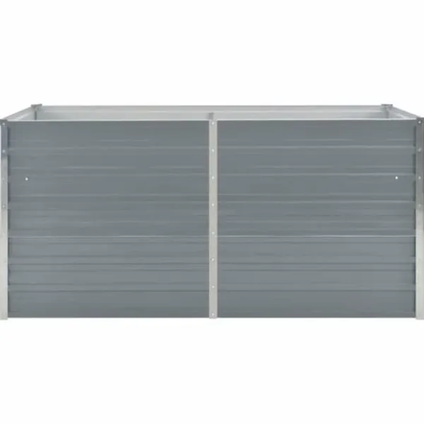 Best Hævet havekasse i galvaniseret stål 160x80x45 cm | Farve: Grå Krukker & Plantebeholdere