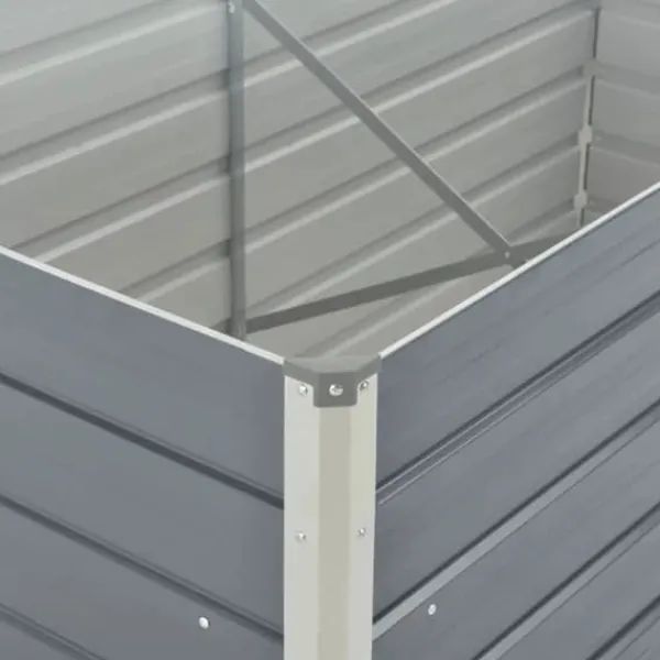 Best Hævet havekasse i galvaniseret stål 160x80x45 cm | Farve: Grå Krukker & Plantebeholdere