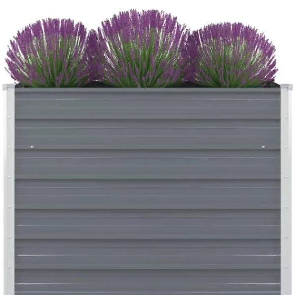 Plantningsbænke^Hævet havekasse i galvaniseret stål - Dyb og robust | Størrelse: 100x100x77 cm | Farve: Grå