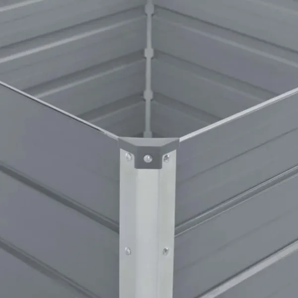 Plantningsbænke^Hævet havekasse i galvaniseret stål - Dyb og robust | Størrelse: 100x100x77 cm | Farve: Grå
