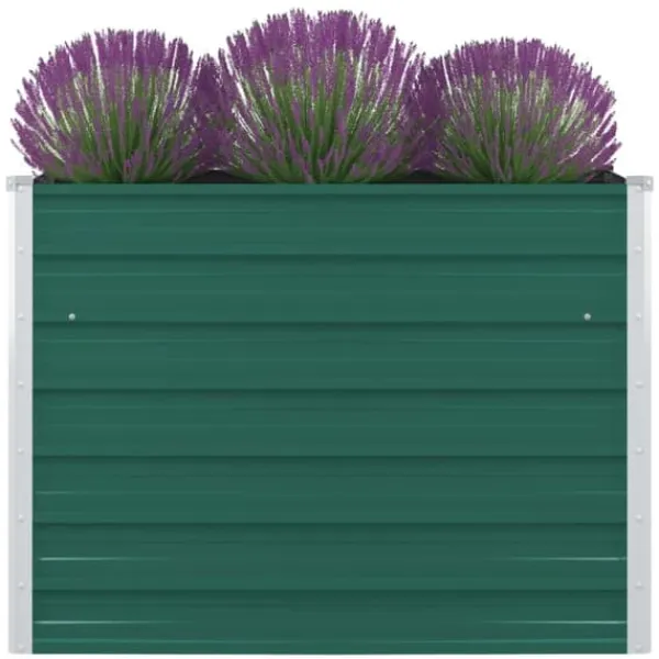 Plantningsbænke^Hævet havekasse i galvaniseret stål - Holdbar og stabil | Farve: Grøn | Størrelse: 100x100x77 cm