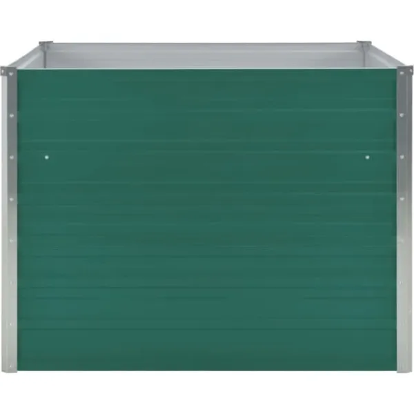 Plantningsbænke^Hævet havekasse i galvaniseret stål - Holdbar og stabil | Farve: Grøn | Størrelse: 100x100x77 cm