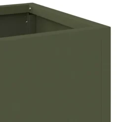 Plantningsbænke^Hævet havekrukke i stål - Rektangulær og stilren | Farve: Olivengrøn | Størrelse: 60 x 26 x 45 cm