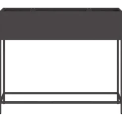 Plantningsbænke^Hævet haveplantekasse i stål - Rektangulær design | Størrelse: 100x26x82 cm | Farve: Sort