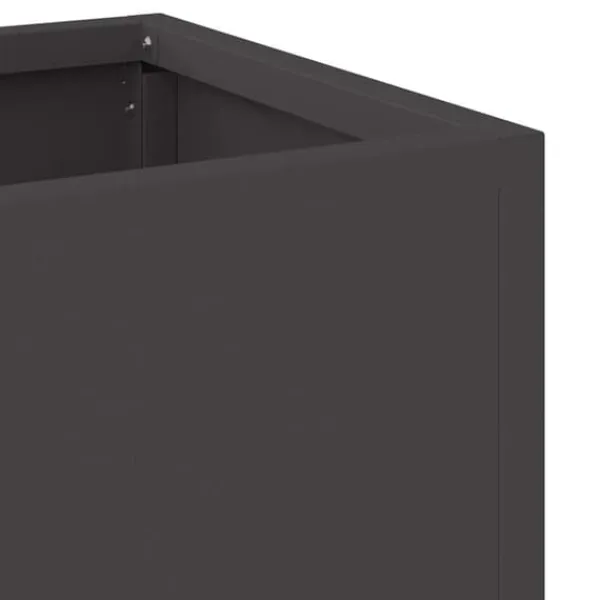 Plantningsbænke^Hævet haveplantekasse i stål - Rektangulær design | Størrelse: 100x26x82 cm | Farve: Sort