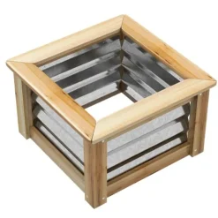 Sale Hævet plantebed, 45x45x30 cm, Sølv,Natur Plantningsbænke