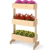 Sale Hævet plantekasse, 3 niveauer, 69x39x109 cm, naturlig Plantningsbænke