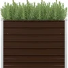 New Hævet plantekasse 100 x 100 x 77 cm - Galvaniseret stål | Farve: Brun Krukker & Plantebeholdere