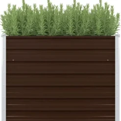 New Hævet plantekasse 100 x 100 x 77 cm - Galvaniseret stål | Farve: Brun Krukker & Plantebeholdere