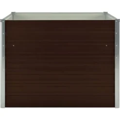 New Hævet plantekasse 100 x 100 x 77 cm - Galvaniseret stål | Farve: Brun Krukker & Plantebeholdere