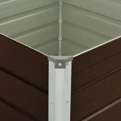 New Hævet plantekasse 100 x 100 x 77 cm - Galvaniseret stål | Farve: Brun Krukker & Plantebeholdere