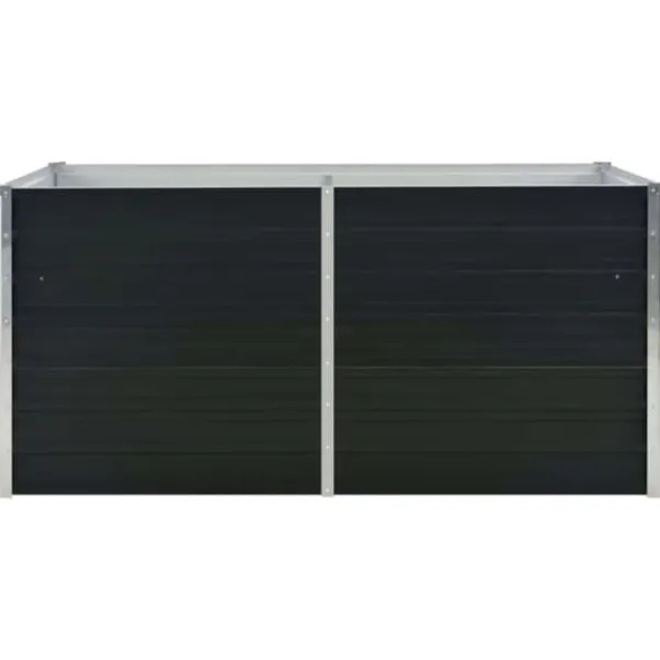 Discount Hævet plantekasse i galvaniseret stål - Holdbar og stilfuld | Størrelse: 160x80x77 cm | Farve: Antracitgrå Plantningsbænke