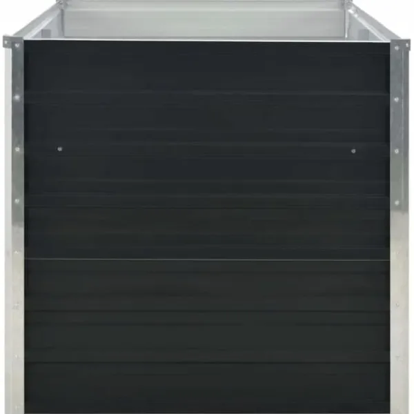 Discount Hævet plantekasse i galvaniseret stål - Holdbar og stilfuld | Størrelse: 160x80x77 cm | Farve: Antracitgrå Plantningsbænke