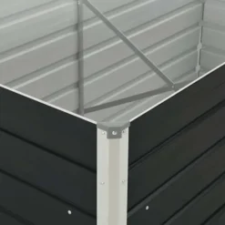 Discount Hævet plantekasse i galvaniseret stål - Holdbar og stilfuld | Størrelse: 160x80x77 cm | Farve: Antracitgrå Plantningsbænke