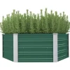Outlet Hævet plantekasse i galvaniseret stål - Højbed | Størrelse: 129x129x46 cm | Farve: Grøn Krukker & Plantebeholdere