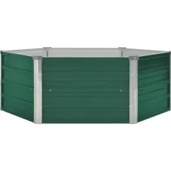 Outlet Hævet plantekasse i galvaniseret stål - Højbed | Størrelse: 129x129x46 cm | Farve: Grøn Krukker & Plantebeholdere