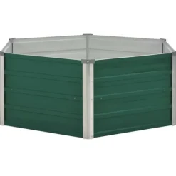 Outlet Hævet plantekasse i galvaniseret stål - Højbed | Størrelse: 129x129x46 cm | Farve: Grøn Krukker & Plantebeholdere
