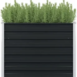 New Hævet plantekasse i galvaniseret stål - Moderne højbed | Størrelse: 100x100x77 cm | Farve: Antracitgrå Krukker & Plantebeholdere