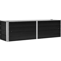 Discount Hævet plantekasse i galvaniseret stål - Dybde 160x40x45 cm | Farve: Antracitgrå Plantningsbænke
